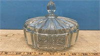 Covered Glass Candy Dish (6.5"Diam)