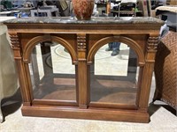 Regal liked display cabinet with faux marble top