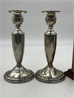 Sterling silver reinforced w cement candlesticks