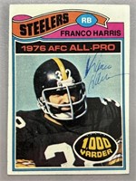 1977 FRANCO HARRIS SIGNED TOPPS CARD