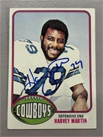 1976 HARVEY MARTIN SIGNED ROOKIE TOPPS CARD