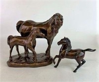 Metal Horse Sculptures, Lot of 2