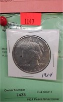 1924 Peace Silver Dollar