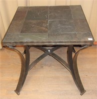 Stone & metal end table #1.