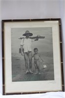 Vintage Framed Japanese Black and White Photograph