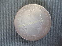 1914-S Barber Half Dollar Silver