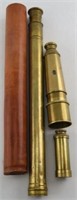 (3) antique brass collapsing telescopes to