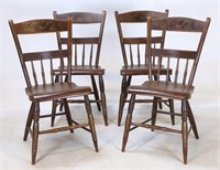 4 Dining Chairs w/ Painted Detailing