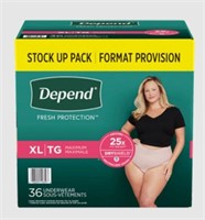 *Sealed* 36-Pk XL Depend Fresh Protection Adult