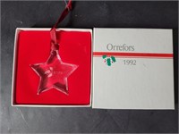 1992 Orrefors Crystal Star Ornament
