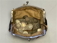 115 - early silver dimes in coin purse