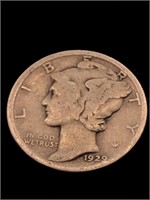 Vintage 1929 10C Mercury Silver Dime Coin