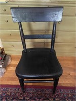 19th C. Painted Plank Bottom Chair