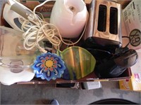 Box Lot with Toaster, Blender, Iron, Etc.