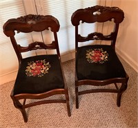 Pair of Vintage Embroidered Chairs
