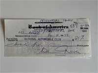 David Niven signed check