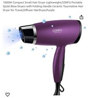 1600W Compact Small Hair Dryer Lightweight