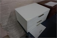 white jewellery box, 2-drawers & lid, 11"x14"