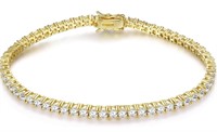 18K Yellow Gold Plated 3.0 Cubic Zirconia Classic
