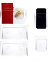 5 Pack Plastic Wall Folders, Clear Single Pocket