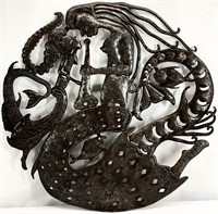 Serge Jolimeau Signed Metal Sculpture, Haiti