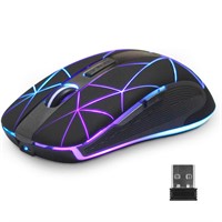 6Rii Wireless Mouse RM200, RGB Rechargeable Mouse