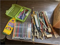 Colored pencils and brushes lot, so you can make