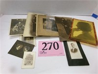 STACK OF VINTAGE AND ANTIQUE PHOTOS ONE TIN TYPE