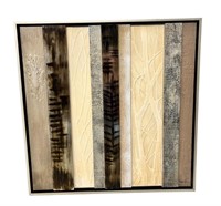 Signed Abstract Wood Wall Decor
