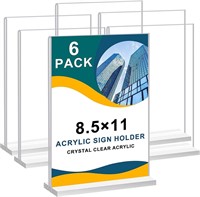 8.5 x 11 Acrylic Sign Holder Clear Display