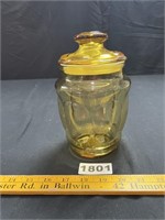 Vintage LE Smith Amber Thumbprint Apothecary Jar