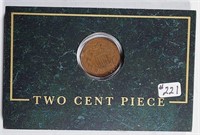 1866  Two Cent Piece in display