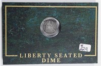 1841  Liberty Seated Dime in display