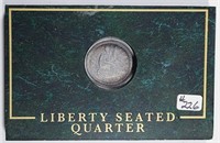 1856  Seated Liberty Quarter in display