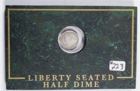 1853 w/arrows Liberty Seated Half Dime in display