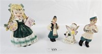 Vintage Ceramic Planter, Russian Figures & Angel