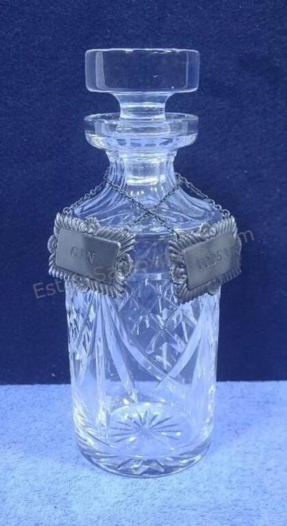 Waterford cut glass decanter with stopper.