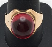 10k Gold And Red Stone Ring