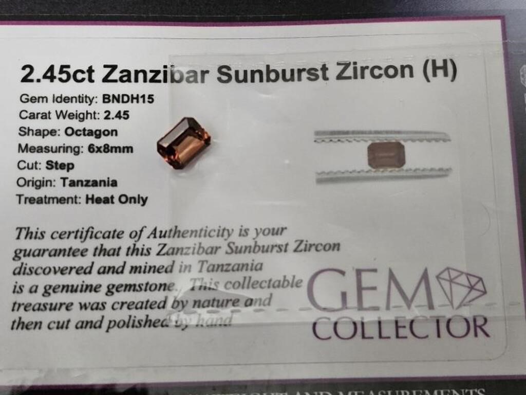2.45ct Zanzibar Sunburst Zircon