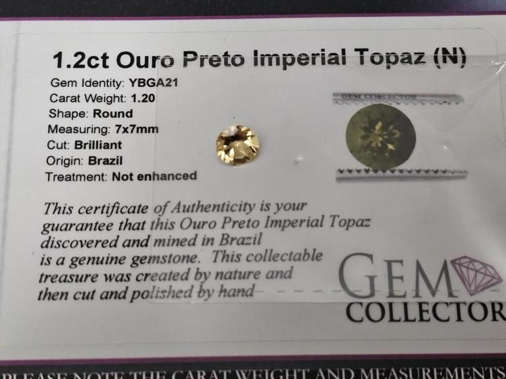 1.2ct Ouro Preto Imperial Topaz
