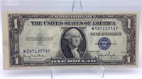 1935D $1 Silver Certificate OFF CENTER