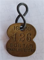 Vintage Dog Tag 1939 Charlottetown PEI