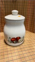 Cookie jar with apples on it