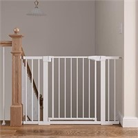 Mumeasy Baby Gate for Stairs, 29.6"-46" Pressure M