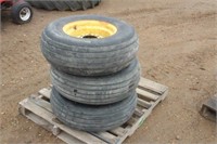 (3) Assorted 11L-15 Implement Tires on John Deere
