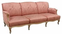 FRENCH LOUIS XV STYLE UPHOLSTERED THREE-SEAT SOFA