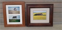 2 Photo Art Scenes framed 11 x 13.5" & 10.5 x 12.5