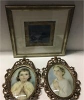 3 DECORATIVE GOLD FRAMED PIECES