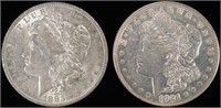 1883-O & 1921 (CLEANED) MORGAN DOLLARS AU