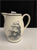 PITCHER WEDGWOOD "OLD IRONSIDES" 6.5"H